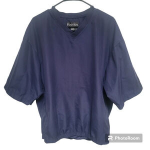 FootJoy Men's Large Golf Pullover Jacket Navy Blue Short Sleeve Zip Pockets